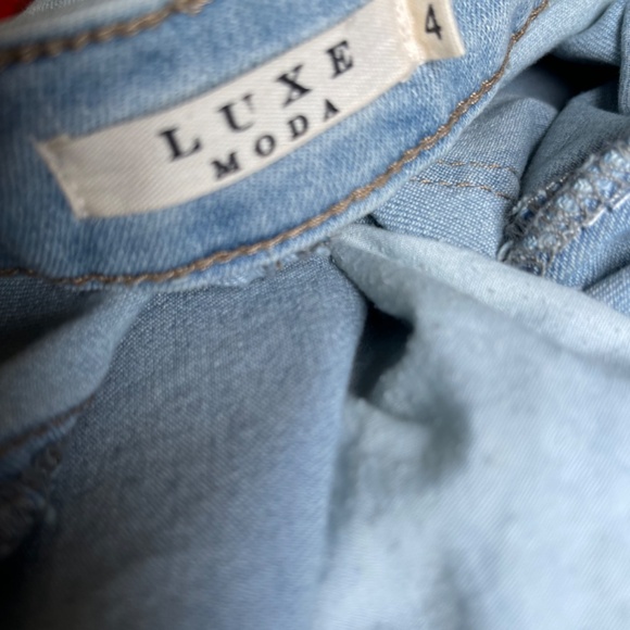 Luxe Moda stretch, embellished, frayed boot, cut jeans - Picture 9 of 10